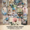 Grandmillennial Garden Ephemera & Folio Kit – Hydrangea Garden, Botanical Printables, Vintage, Blue Floral Tags, Kits, Digital Download