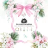 Orchid Paradise Floral Arrangements, Pink Floral PNG, Orchid Bouquet, Summer Resort Art, Poolside Floral Decor, Ornaments, Digital Download