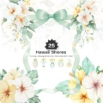 Hawaii Shores Floral Arrangements, Tropical Floral PNG, Hibiscus Bouquet, Hibiscus Art, Summer Floral Decor, Ornaments, Digital Download