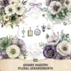 Arcane Reading Floral Arrangements, Poppy Floral PNG, Poppy Bouquet, Springtime Art, Forest, Reading Decor, Ornaments, Digital Download