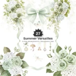 Summer Versailles Floral Arrangements, Floral Garden PNG, Rose Bouquet, Hydrangea Art, French Decor, Ornaments, Digital Download