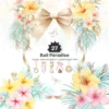 Bali Paradise Floral Arrangements, Tropical Floral PNG, Hibiscus Bouquet, Hibiscus Floral Art, Tropical Decor, Ornaments, Digital Download