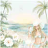 Hawaii Shores Clipart Set – Tropical Beach PNG Illustrations, Coastal Summer Graphics, Island Houses Surfboards Seashells, Digital Download