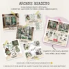 Arcane Reading Mega Bundle – Enchanted Forest Library, Ephemera, Journal, Magical Book PNG Clipart, Seamless Pattern, Digital Download