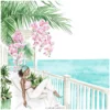 Orchid Paradise Clipart Set – Tropical Vacation PNG Illustrations, Summer Resort Graphics, Poolside Drinks, Spa, Digital Download