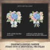 Grandmillennial Garden Floral Arrangements, Blue Floral PNG, Hydrangeas Bouquet, Springtime Art, Floral Decor, Ornaments, Digital Download