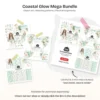 Coastal Glow Clipart Set – Seaside Summer PNG Illustrations, Seashells Clusters, Tropical Beach Graphics, Sandy Paths, Digital Download