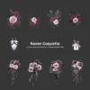 Raven Coquette Floral Arrangements, Gothic Floral PNG, Carnation Bouquet, Carnation Art, Moody Floral Decor, Ornaments, Digital Download