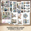 Grandmillennial Garden Ephemera & Folio Kit – Hydrangea Garden, Botanical Printables, Vintage, Blue Floral Tags, Kits, Digital Download