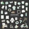 Coastal Glow Clipart Set – Seaside Summer PNG Illustrations, Seashells Clusters, Tropical Beach Graphics, Sandy Paths, Digital Download