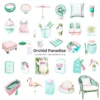 Orchid Paradise Clipart Set – Tropical Vacation PNG Illustrations, Summer Resort Graphics, Poolside Drinks, Spa, Digital Download