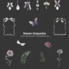 Raven Coquette Floral Arrangements, Gothic Floral PNG, Carnation Bouquet, Carnation Art, Moody Floral Decor, Ornaments, Digital Download