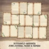 Butterfly Gardenia Junk Journal Pages & Papers – Gardenia Flower, Butterfly Garden Printable, Wedding Scrapbook, Floral, Digital Download