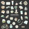 Coastal Glow Clipart Set – Seaside Summer PNG Illustrations, Seashells Clusters, Tropical Beach Graphics, Sandy Paths, Digital Download