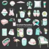 Orchid Paradise Clipart Set – Tropical Vacation PNG Illustrations, Summer Resort Graphics, Poolside Drinks, Spa, Digital Download