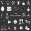 Raven Coquette Clipart Set – Dark Academia PNG Illustrations, Victorian Lace Graphics, Elegant Gothic, Moody Florals, Digital Download