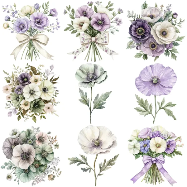 Arcane Reading Floral Arrangements, Poppy Floral PNG, Poppy Bouquet, Springtime Art, Forest, Reading Decor, Ornaments, Digital Download