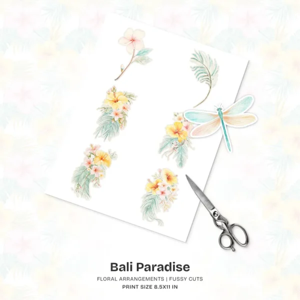 Bali Paradise Floral Arrangements, Tropical Floral PNG, Hibiscus Bouquet, Hibiscus Floral Art, Tropical Decor, Ornaments, Digital Download