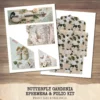 Butterfly Gardenia Ephemera & Folio Kit – Butterfly Garden, Whimsical Gardenia Printables, Pink Floral Tags, Kits, Digital Download