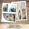 Cottage Fishing Ephemera & Folio Kit – Rustic Fishing, Angler Printables, Vintage, Boots Rods Ponds, Fishing Tags, Kits, Digital Download