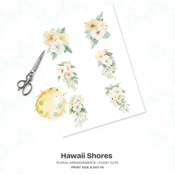 Hawaii Shores Floral Arrangements, Tropical Floral PNG, Hibiscus Bouquet, Hibiscus Art, Summer Floral Decor, Ornaments, Digital Download