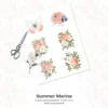 Summer Marina Floral Arrangements, Peony Floral PNG, Peony Bouquet, White Gardenias Art, Nautical Decor, Ornaments, Digital Download