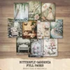 Butterfly Gardenia Junk Journal Pages & Papers – Gardenia Flower, Butterfly Garden Printable, Wedding Scrapbook, Floral, Digital Download
