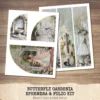 Butterfly Gardenia Ephemera & Folio Kit – Butterfly Garden, Whimsical Gardenia Printables, Pink Floral Tags, Kits, Digital Download