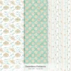 Coastal Glow Seamless Patterns, Summer Floral JPEG, Beach Lanterns Pattern, Seashell Clusters Repeating Pattern, Digital Scrapbook Paper