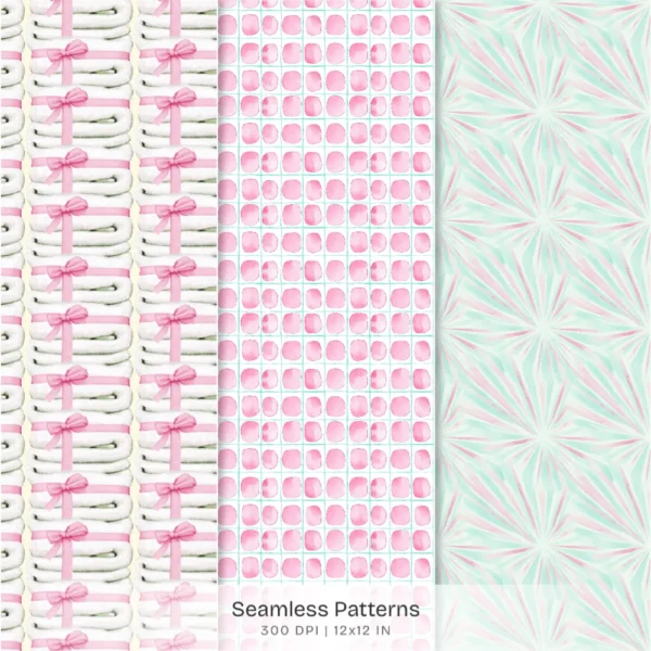 Orchid Paradise Seamless Patterns, Pink Floral JPEG, Summer Resort Pattern, Tropical Spa Wellness Repeating Pattern, Digital Scrapbook Paper