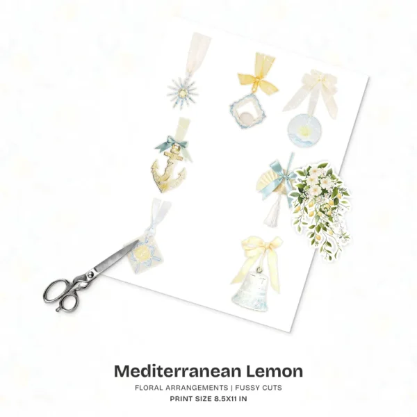 Mediterranean Lemon Floral Arrangements, Italian Lemon PNG, Lemon Blossom Bouquet, Jasmine Art, Summer Decor, Ornaments, Digital Download