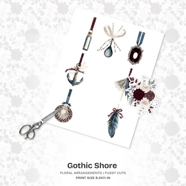 Gothic Shore Floral Arrangements, Dark Floral PNG, Dahlia Bouquet, Rose Floral Art, Gothic Decor, Ornaments, Digital Download
