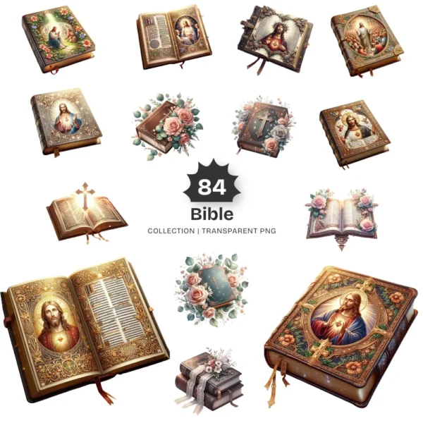 Bible PNG Clipart Collection - 85 PNG, Scripture Graphics, Cross, Jesus, Religious Faith Printables, Commercial use, Digital download