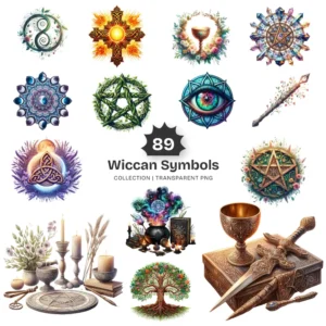 Wiccan Symbols PNG Clipart Collection - 89 PNG, Ancient and Spiritual Graphics, Mystical, Pagan Printables, Commercial use, Digital download