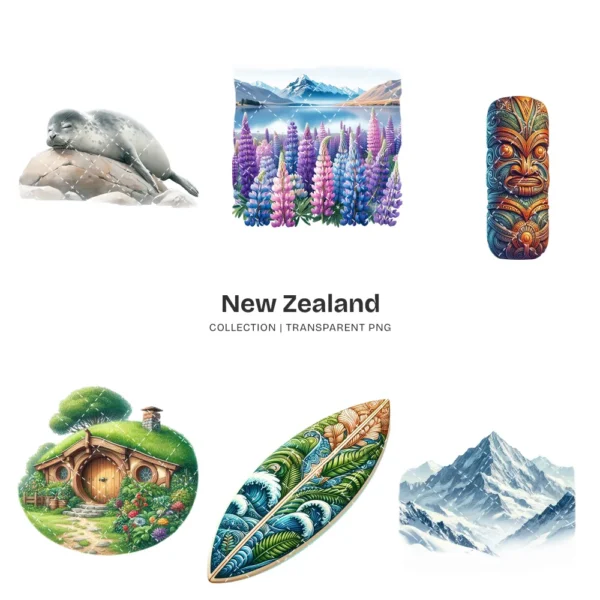 New Zealand PNG Clipart Collection - 56 PNG, Scenic Landscape Graphics, Majestic Mountains Printables, Commercial use, Digital download