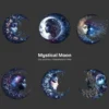 Mystical Moon PNG Clipart Collection - 39 PNG, Celestial Moon Graphics, Night Sky Printables, Commercial use, Digital download