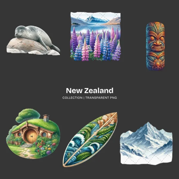 New Zealand PNG Clipart Collection - 56 PNG, Scenic Landscape Graphics, Majestic Mountains Printables, Commercial use, Digital download