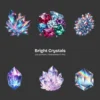 Bright Crystals PNG Clipart Collection - 72 PNG, Vibrant Gemstone Graphics, Glowing Crystals Printables, Commercial use, Digital download