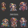 Hippie Gnome PNG Clipart Collection - 50 PNG, Whimsical Gnome Graphics, Boho Floral Printables, Commercial use, Digital download