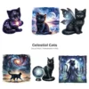 Celestial Cats PNG Clipart Collection - 71 PNG, Mystical Kitten Graphics, Enchanting, Astrology Printables, Commercial use, Digital download