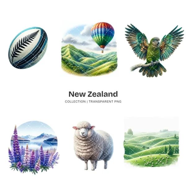 New Zealand PNG Clipart Collection - 56 PNG, Scenic Landscape Graphics, Majestic Mountains Printables, Commercial use, Digital download