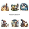 Camping Gnome PNG Clipart Collection - 54 PNG, Outdoor Adventure Graphics, Whimsical Phases Printables, Commercial use, Digital download