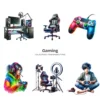 Gaming PNG Clipart Collection - 68 PNG, Gamer Graphics, Gaming Characters, Vibrant Video Game Printables, Commercial use, Digital download