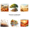 Autumn Landscape PNG Clipart Collection - 57 PNG, Seasonal Scenes Graphics, Fall Scenery Printables, Commercial use, Digital download