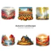 Autumn Landscape PNG Clipart Collection - 57 PNG, Seasonal Scenes Graphics, Fall Scenery Printables, Commercial use, Digital download