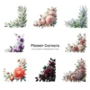 Flowers Corners PNG Clipart Collection - 42 PNG, Colorful Floral Graphics, Wedding Flower Printables, Commercial use, Digital download