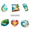 Tropical Beach PNG Clipart Collection - 57 PNG, Seaside Summer Graphics, Summer Paradise Printables, Commercial use, Digital download