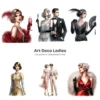 Art Deco Ladies PNG Clipart Collection - 57 PNG, Glamorous Attire Graphics, 1920s Fashion Printables, Commercial use, Digital download