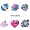 Bright Crystals PNG Clipart Collection - 72 PNG, Vibrant Gemstone Graphics, Glowing Crystals Printables, Commercial use, Digital download