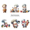 Chef Gnome PNG Clipart Collection - 55 PNG, Seaside Summer Graphics, Chef Hat and Aprons Printables, Commercial use, Digital download